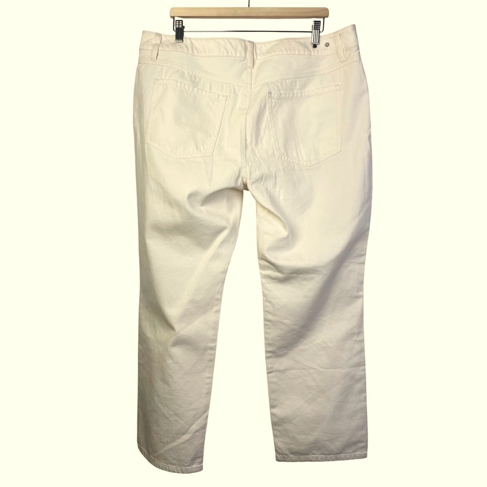 Cabi Jeans Women's Size 16 Cream Denim Pants Straight Leg Classic Style - Picture 5 of 10